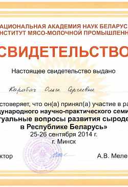 Свидетельство семинар ИММП, 2014